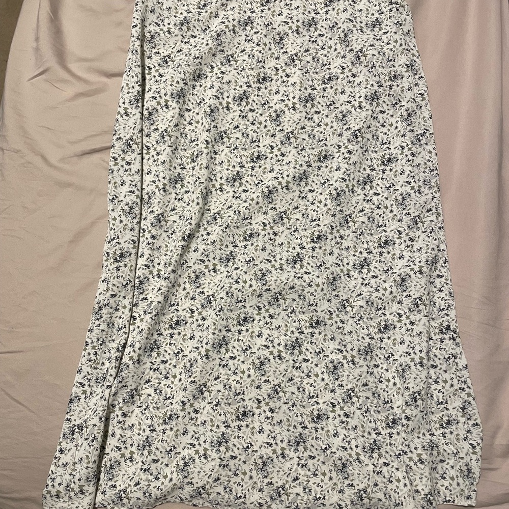 Elegant Floral Midi Skirt in Black and White